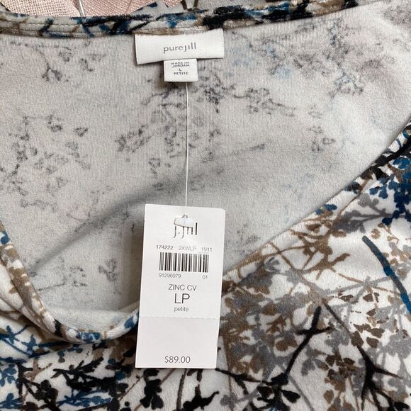 J Jill lightweight v-neck pullover shirt soft velvet top size LP Large Petite - Picture 11 of 12